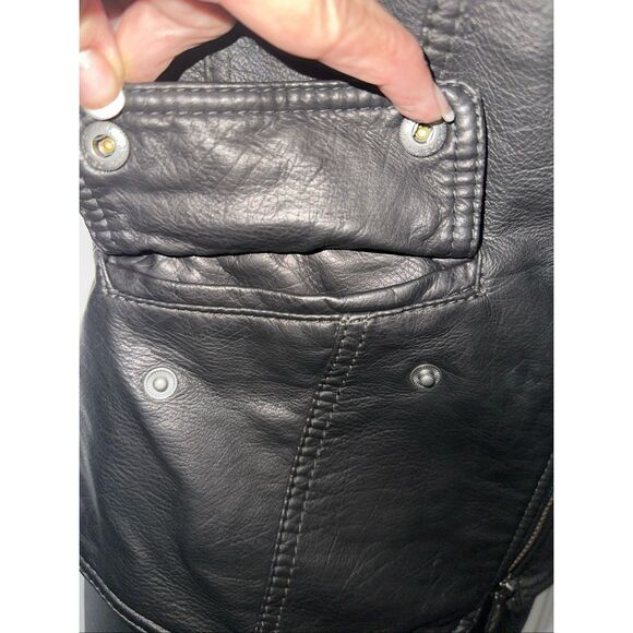 NWOT Free People We The Free Women's Black Vegan Leather Biker Moto Jacket Small - Picture 5 of 12